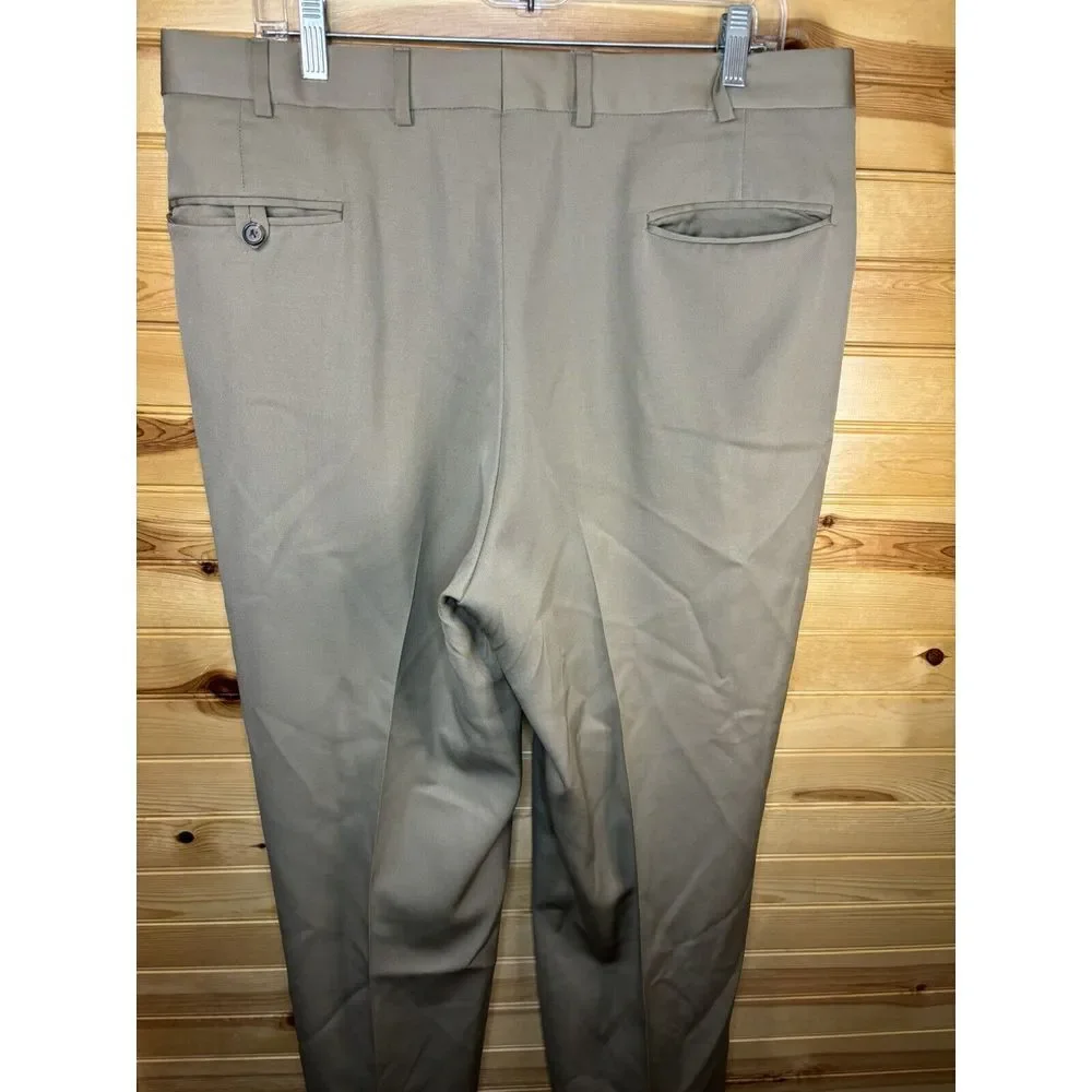 Brooks Brother 1818 Vintage Wool Khaki Trousers‎ 37x30 Regular Fit Made In USA
